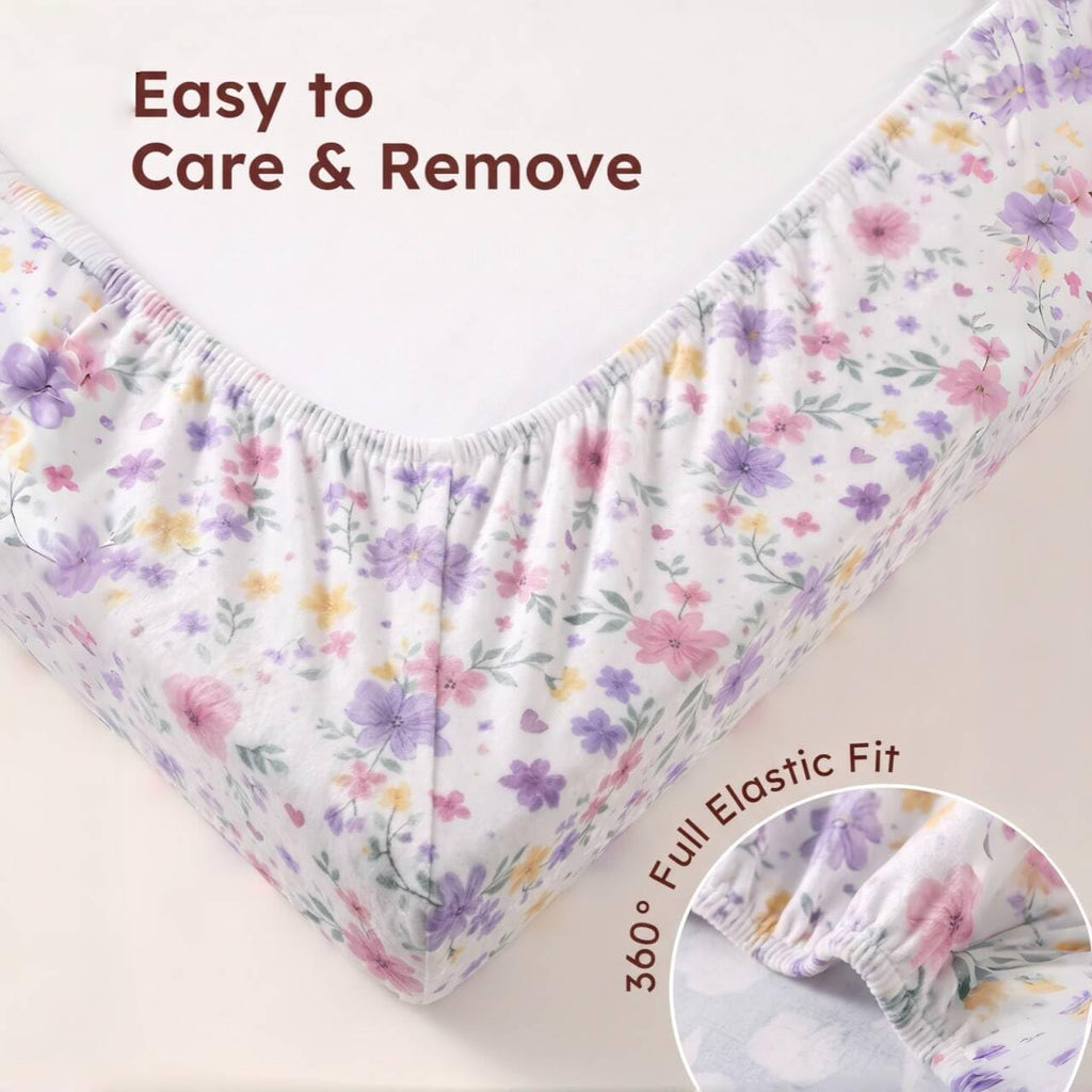 2 Pack Flannel Fleece Crib Sheets, Blossom