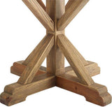 Stitch 71" Rustic Farmhouse Wood Round Kitchen and Dining Room Table, Brown