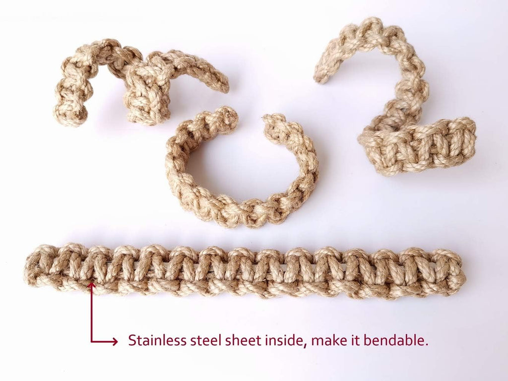 Braided Outdoor Curtain Tiebacks for Drapes, Rustic Curtain holdbacks 4 Pack, Handmade Decorative Curtain Ties