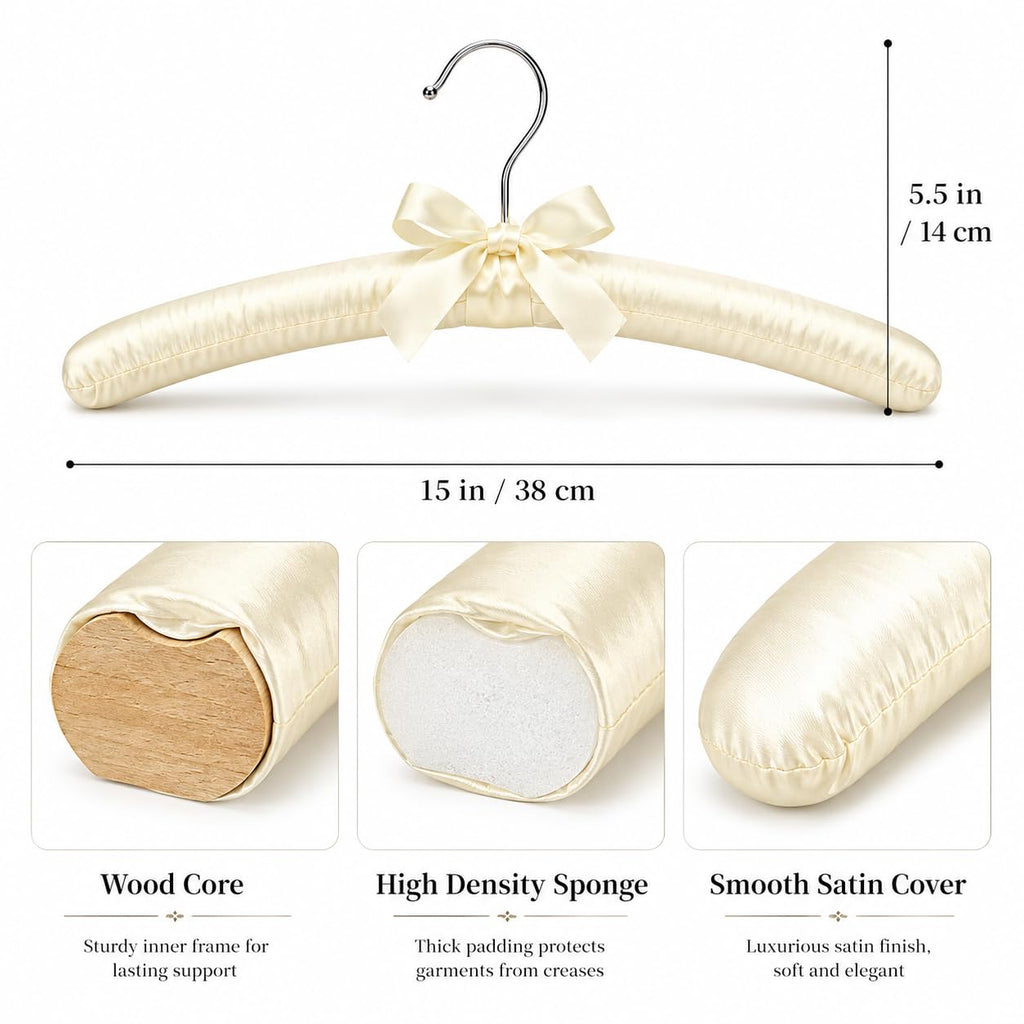 Padded Hangers for Women Clothing, Satin Padded Hangers, Sweater Hangers