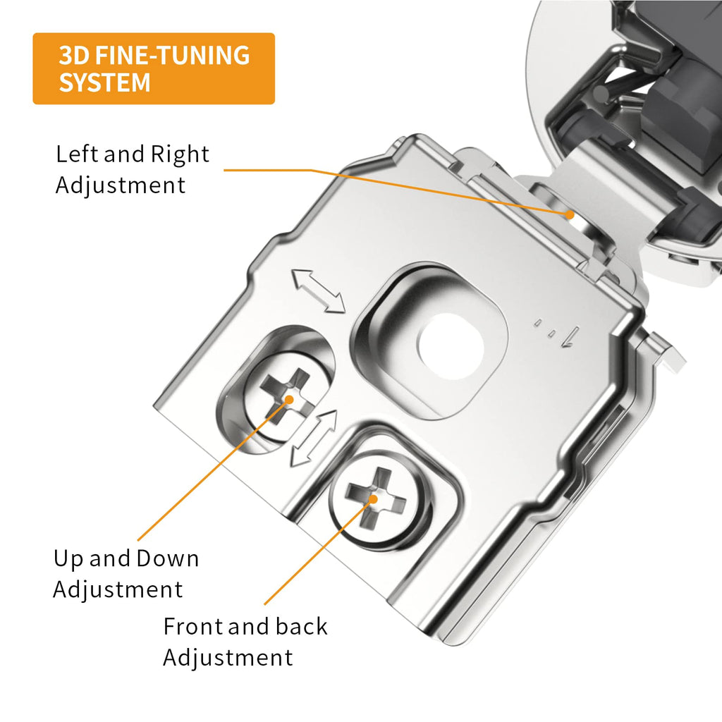 2 Pack 1" Overlay 3D Soft Close Concealed Hinge for Face Frame Door, Smooth Slow Self Closing Hinges, Satin Nickel