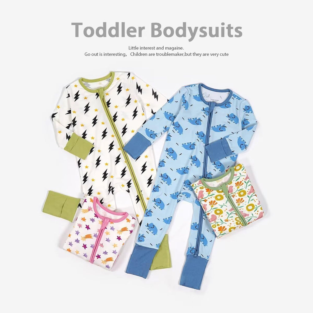 Unisex Baby Bamboo Viscose Pajamas with Mittens and Feet Cuffs