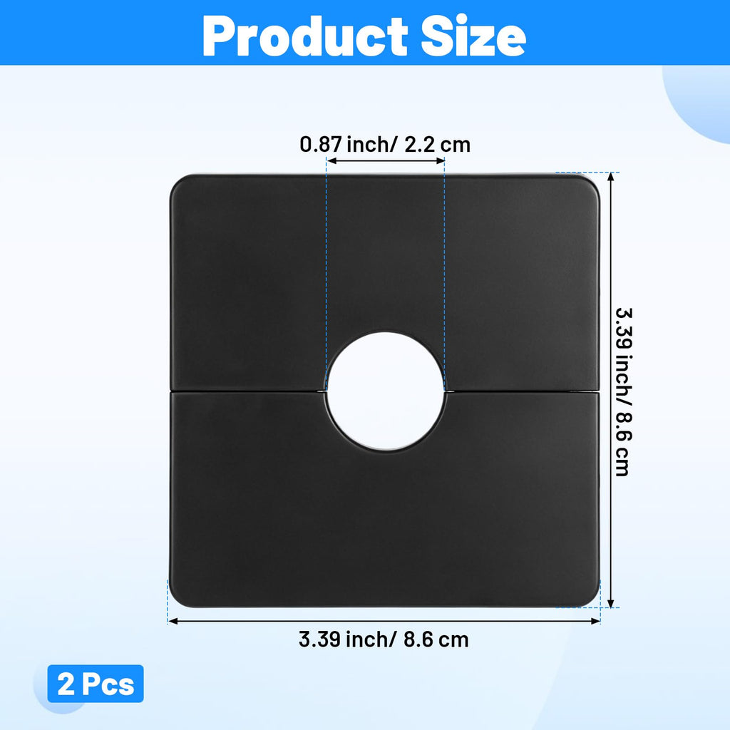 2PCS Escutcheon Plate 22mm Square Shower Arm Wall Split Flange