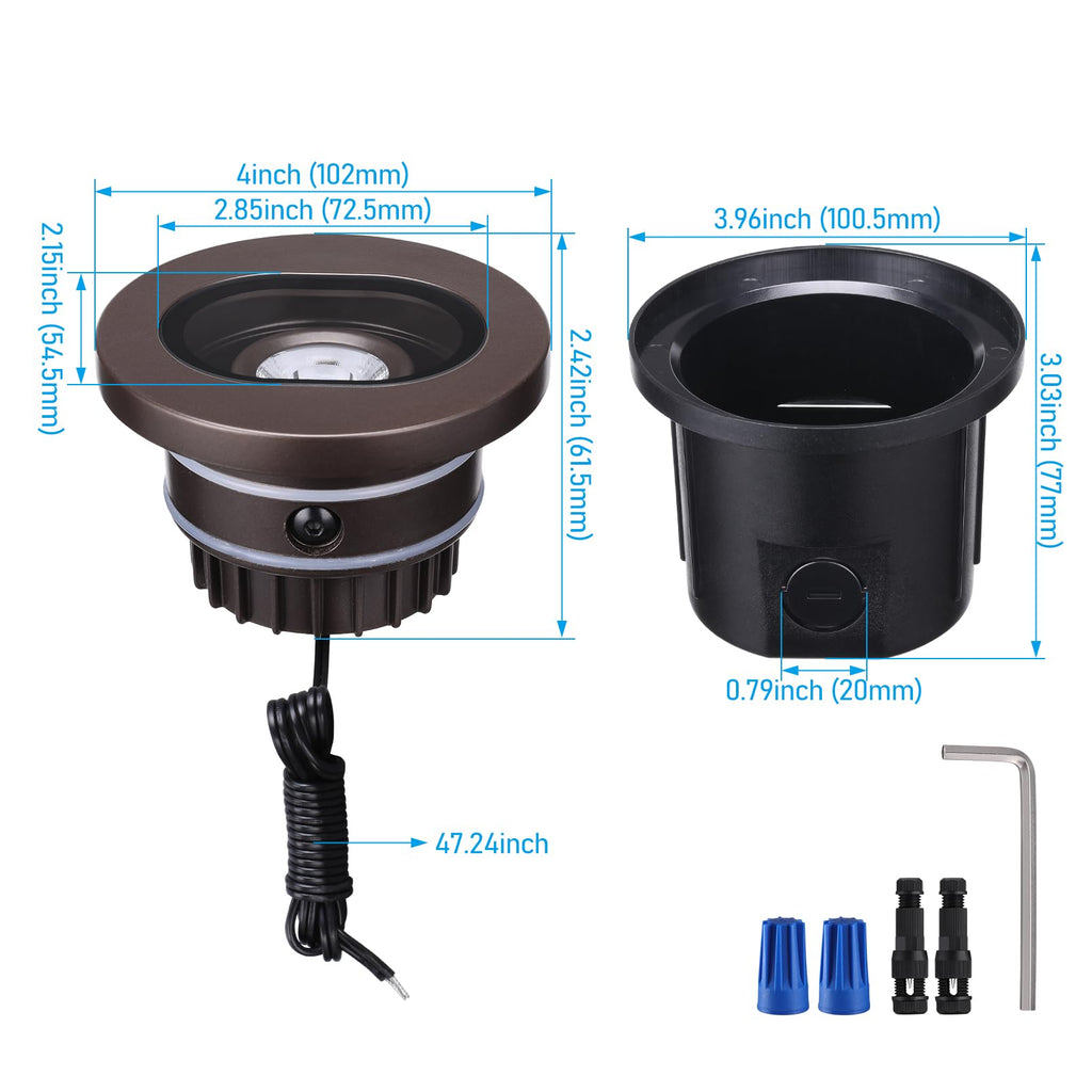 30° Tilt Adjustable 5CCT Low Voltage LED Well Lights