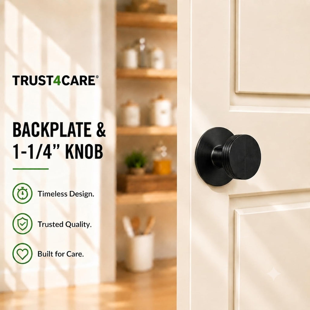 2.0" Black Backplates of Bifold Closet Cabinet Knobs
