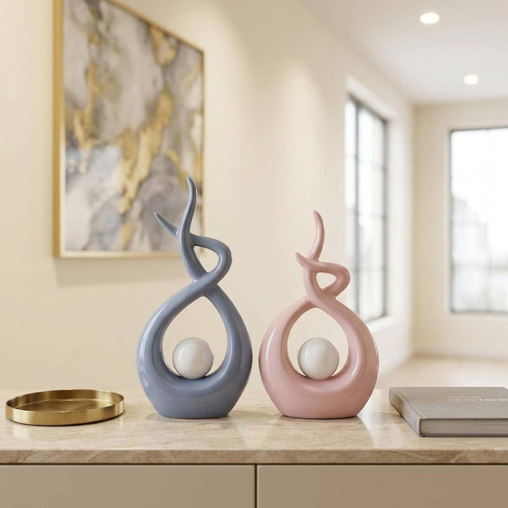 Abstract Ceramic Modern Sculpture, Knick Knacks Statues , Shelf, TV Stand, Coffee Table, Dining Room, Office