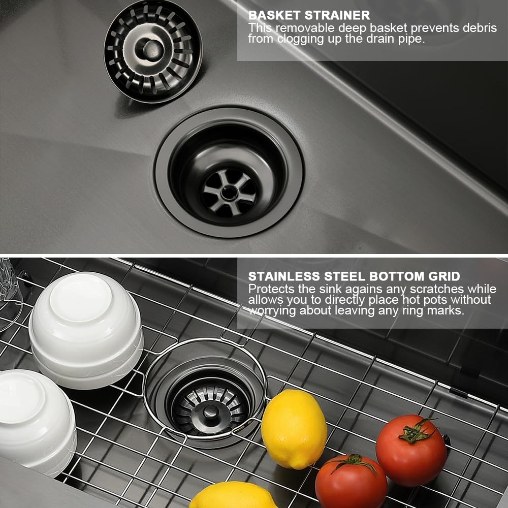 33x22 Drop In Farmhouse Kitchen Sink Black Apron Front Kitchen Sink