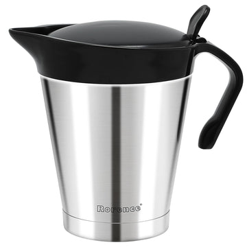 32oz Stainless Steel Gravy Boat Sauce Jug with Hinged Lid