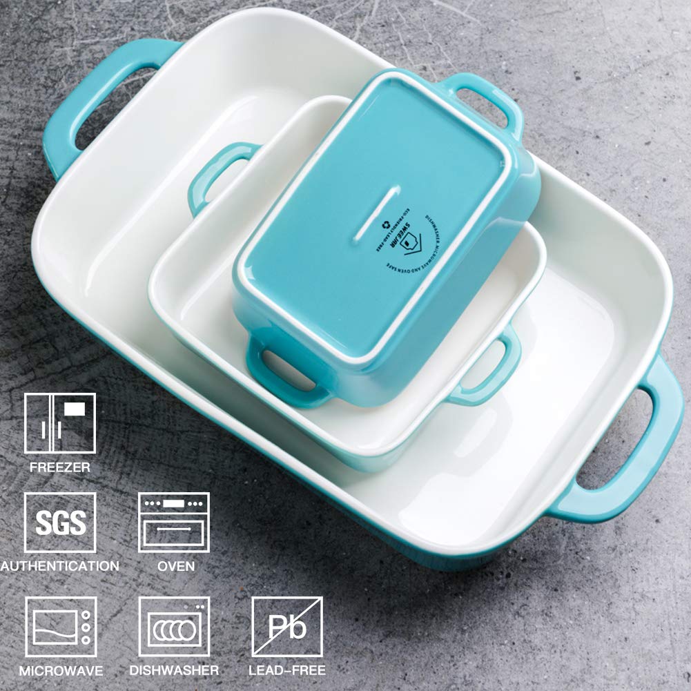 Ceramic Bakeware Set, Rectangular Baking Dish for Cooking, Kitchen, Cake Dinner, Banquet and Daily Use, Casserole