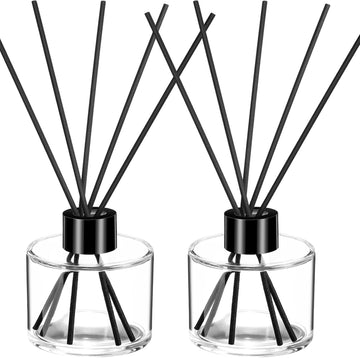 Set Reed Diffuser Bottles, 100ml Glass Jars with Stick, Clear - Set of 2
