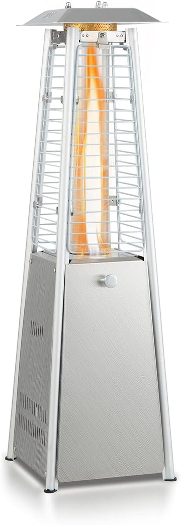 Pyramid Patio Heater, Outdoor Propane Patio Heating Machine | with Protective Cover, Dump & Flame-out Protection