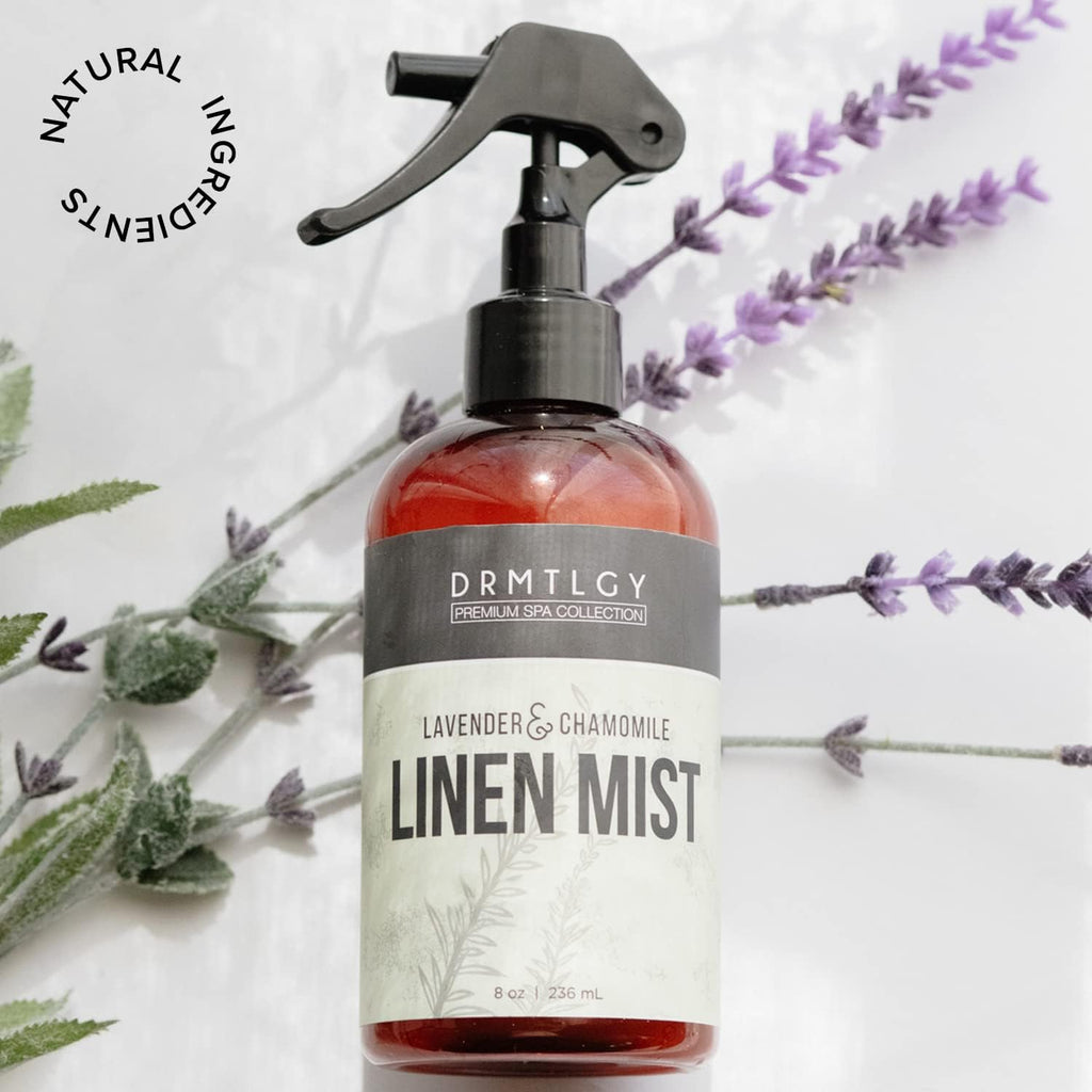Natural Linen and Room Mist Set - Pillow Spray, Linen Mist, & Fabric Spray 2 Pack - Lavender Chamomile & Green Tea - Set of 2