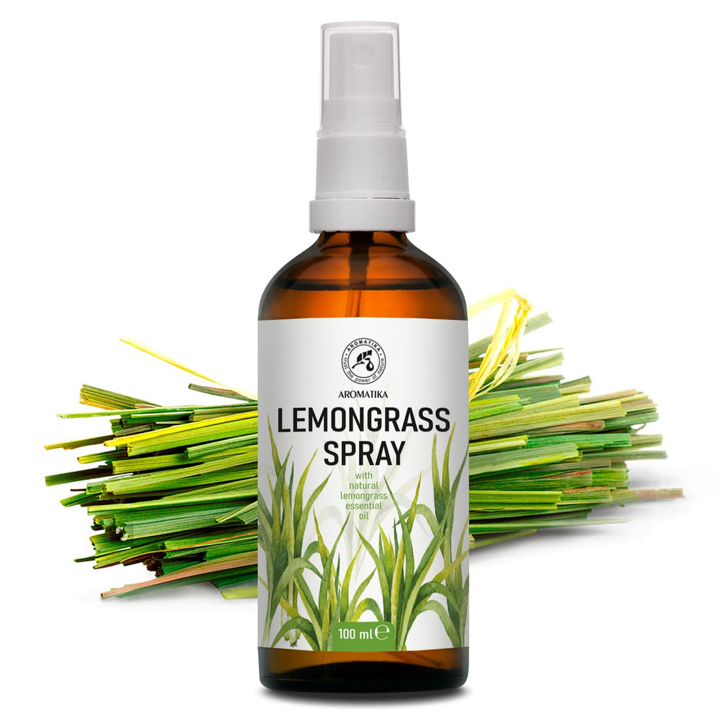 Lemongrass Aromatherapy Spray with Natural Lemongrass Essential Oil 3.4 Fl Oz - Room Mist - Air Freshener - Summer