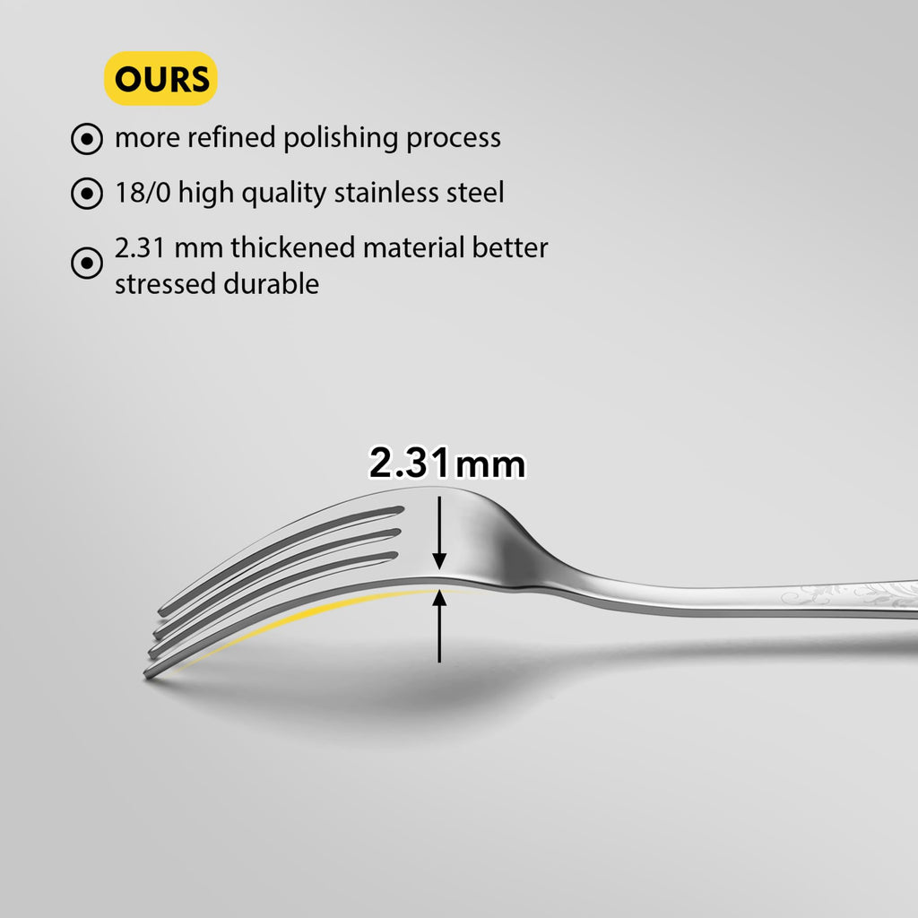 40 Piece Silverware Set, Service for 8, Premium Stainless Steel Cutlery Set, Mirror Polished Flatware Sets with