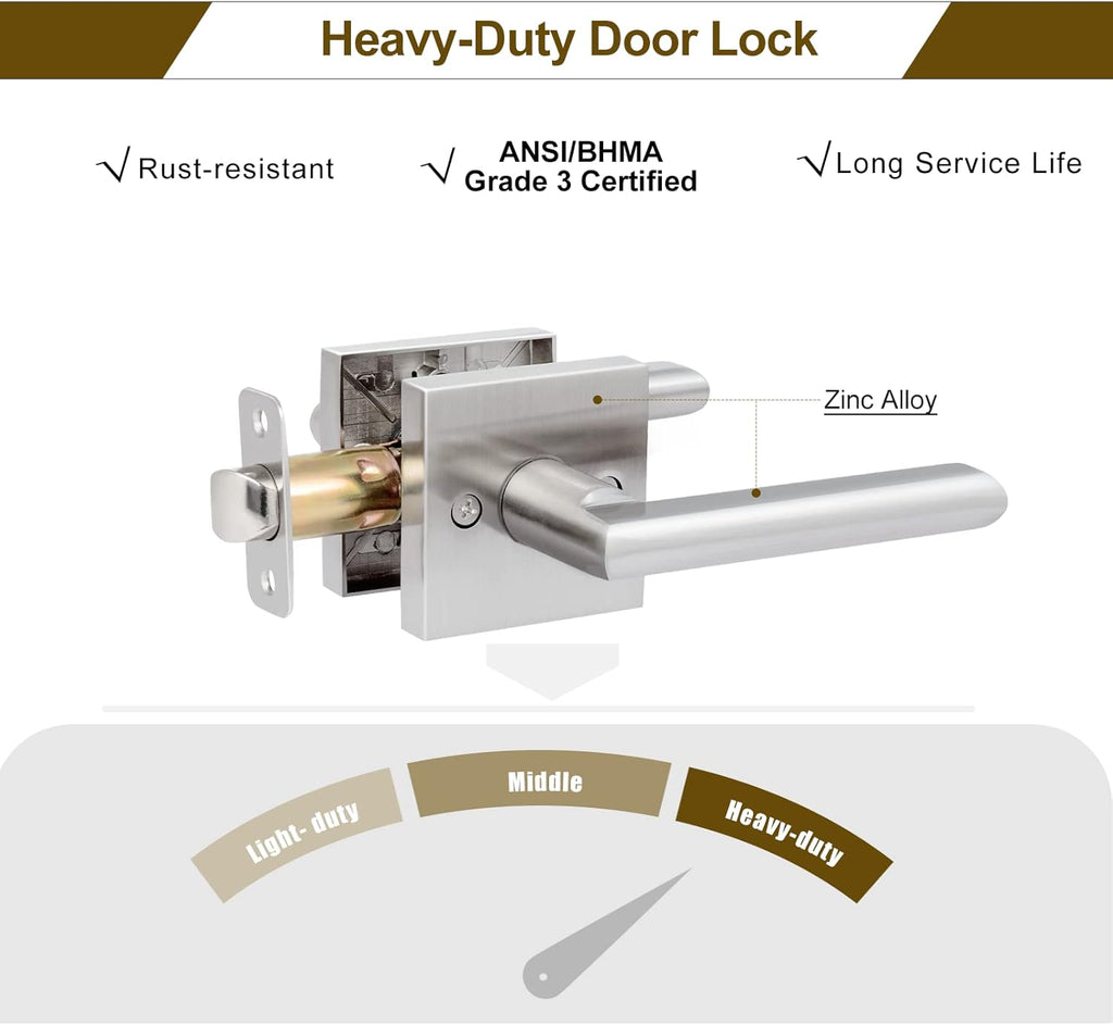 6 Pack Interior Door Levers Passage Door Handles Heavy Duty No Locking Door Handle Set Doors