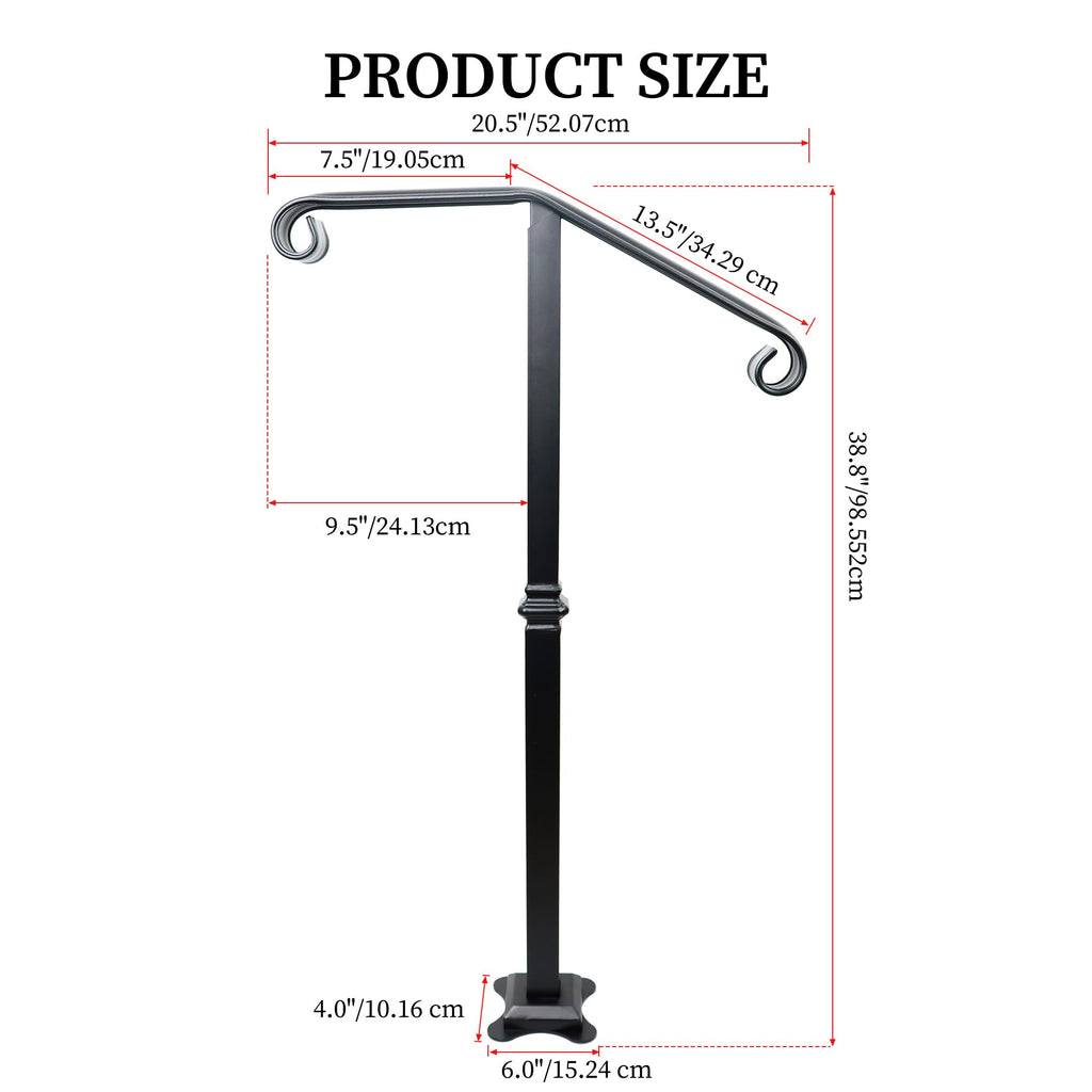 Handrail Railing, Single Post Handrail, Stair | Casa Home Living