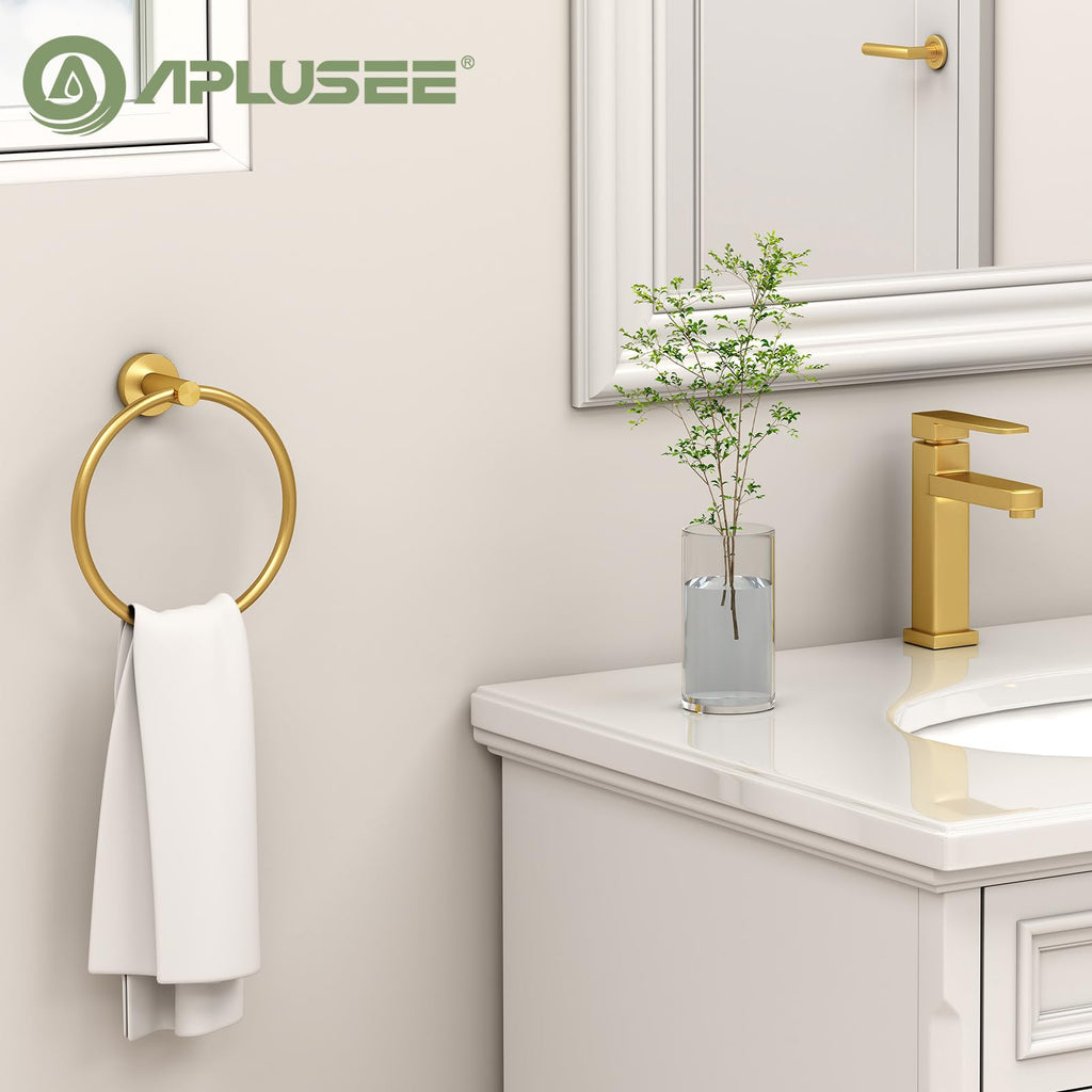 Brushed Dark Gold Towel Ring for Hand Towel Storage, Wall Mounted