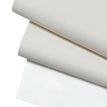White Faux Leather Fabric 79"×55" Lychee Grain Upholstery Vinyl