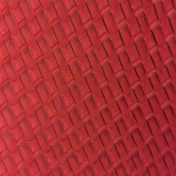 Red Basket Weave Woven Upholstery Vinyl Fabric - Sold By The Yard - 54" / 55"