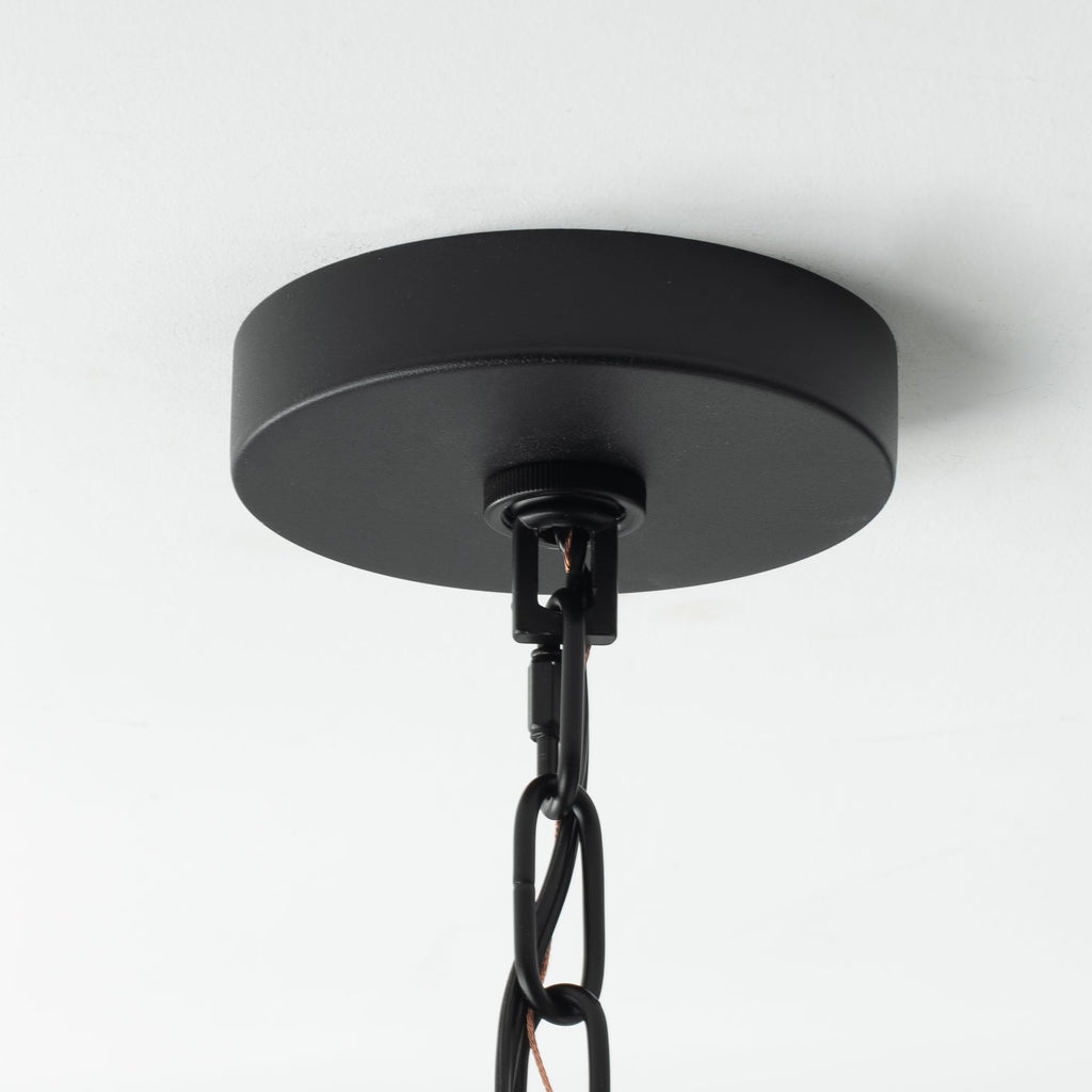 18" Matte Black Outdoor Pendant Lights for Front Porch Hanging Lamps