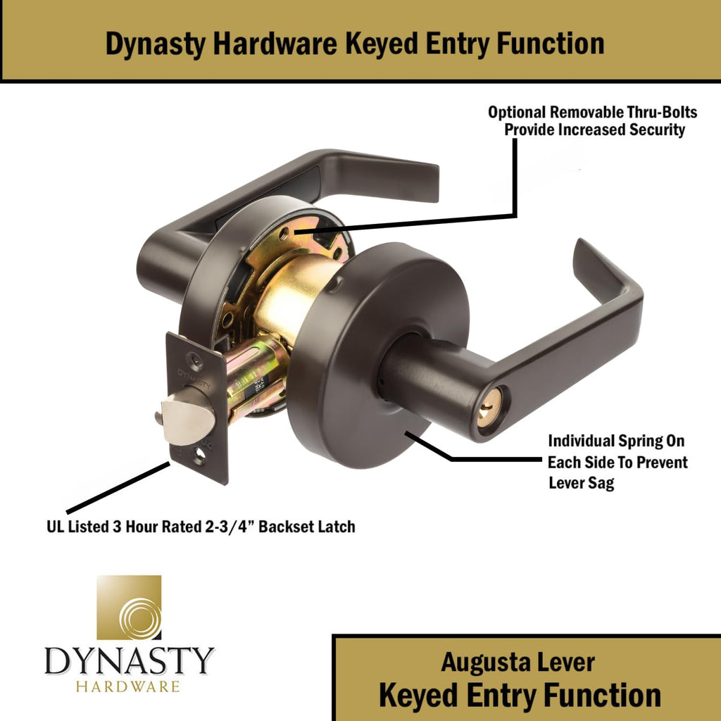 Commercial Door Lock Keyed Lever Lockset, ADA Compliant, Grade 2 Heavy Duty Door Handle with Lock , Entry - Door Lever