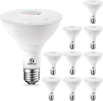 Energetic 10 Pack PAR30 LED Bulb Flood Light, 10W=75W Dimmable, E26 Base