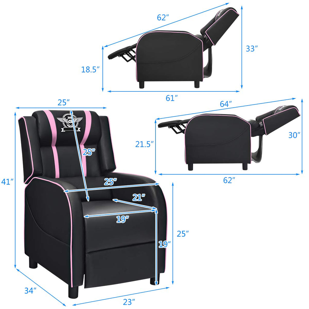 Gaming Recliner Chair, Adjustable Massage Gaming Chairs for Adults, Ergonomic Comfortable Lounge Leather Sofa