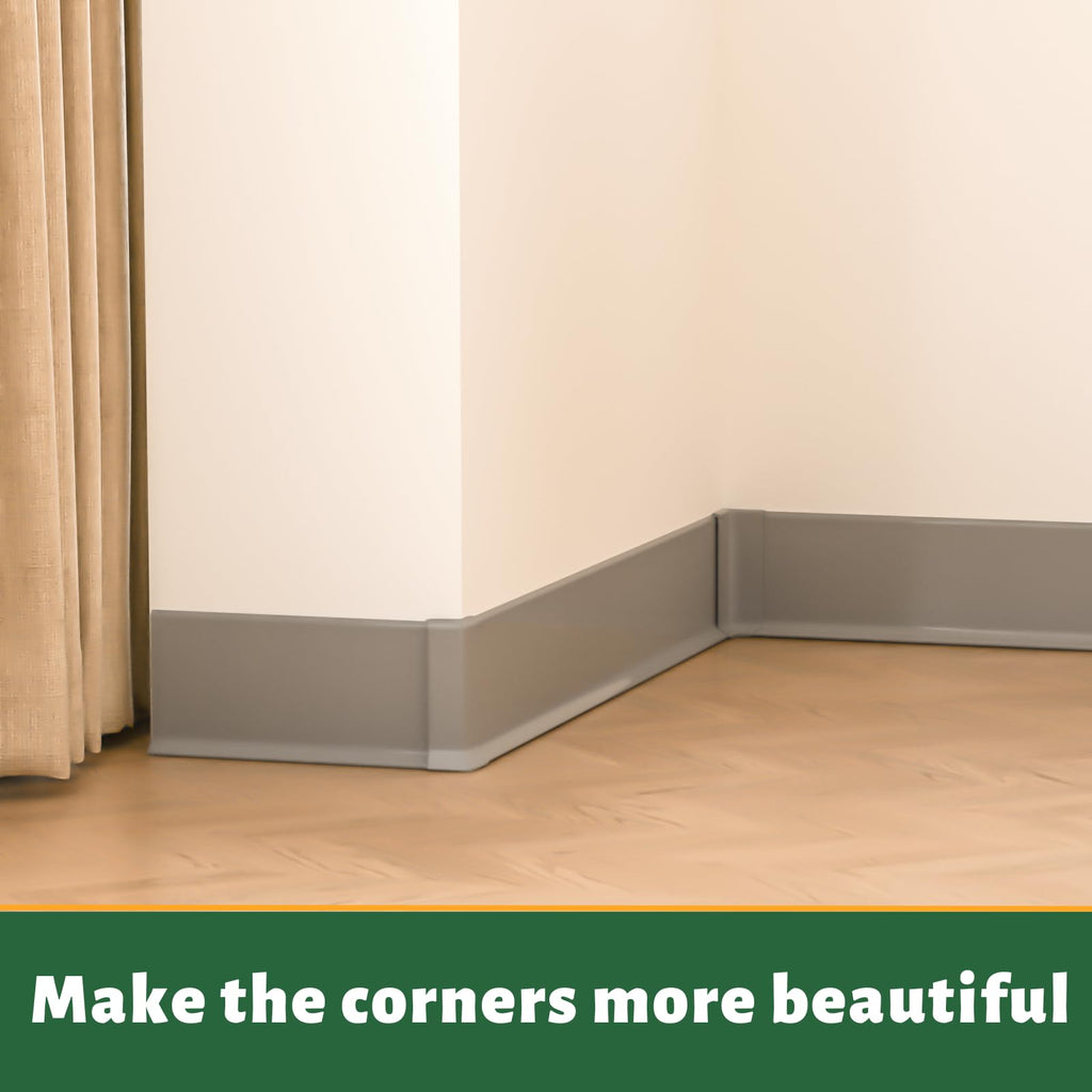 Self Adhesive 6 Inch Baseboard Corner Blocks, Gray, 6-Piece Set