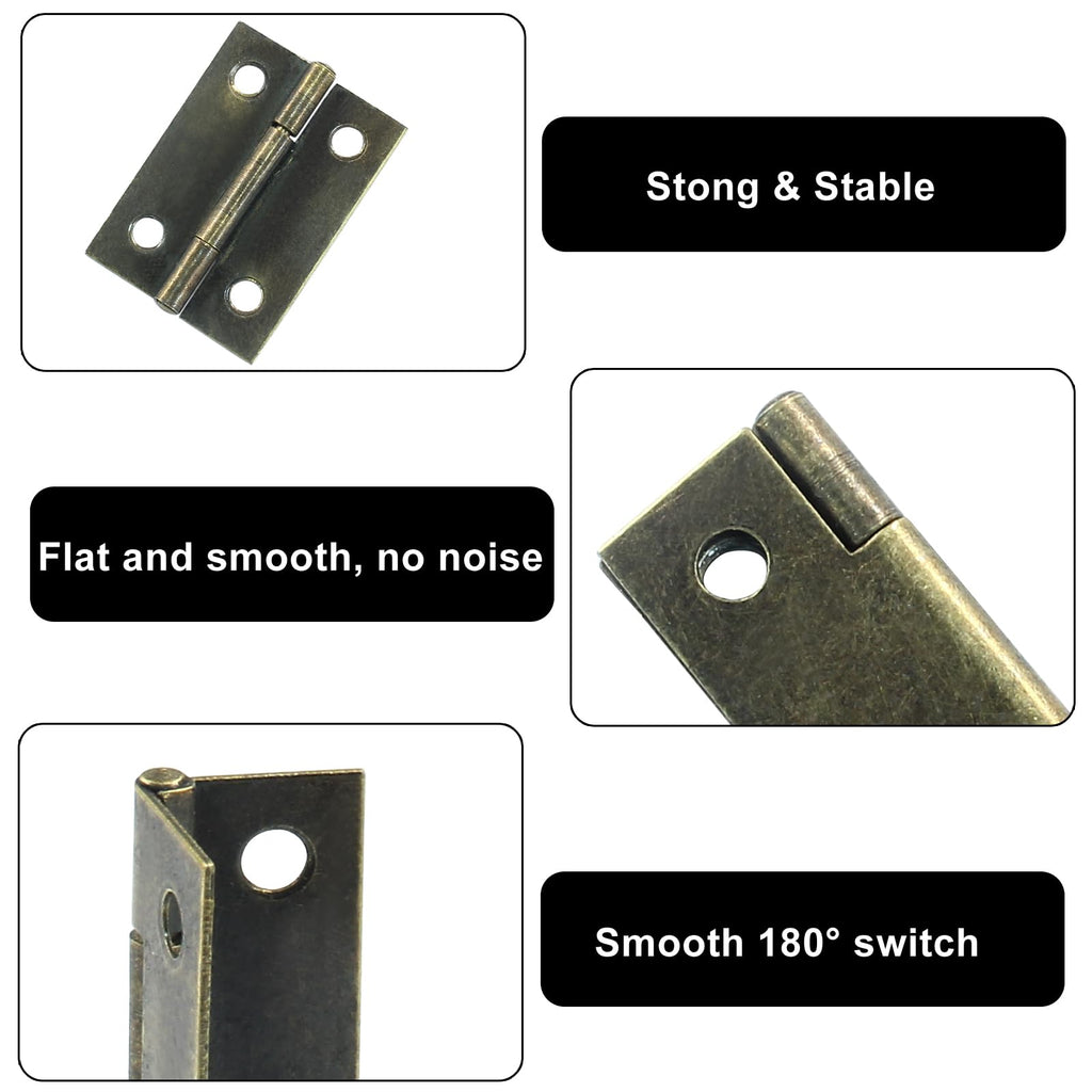 Door Hinge, 1.5 Inch, Antique Bronze, 24 Pack