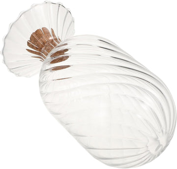 Glass Match Cloche Holder with Cork Stopper for Fireplace and Dining Table, 7.1x3.5 Inch Glass Container Keeps