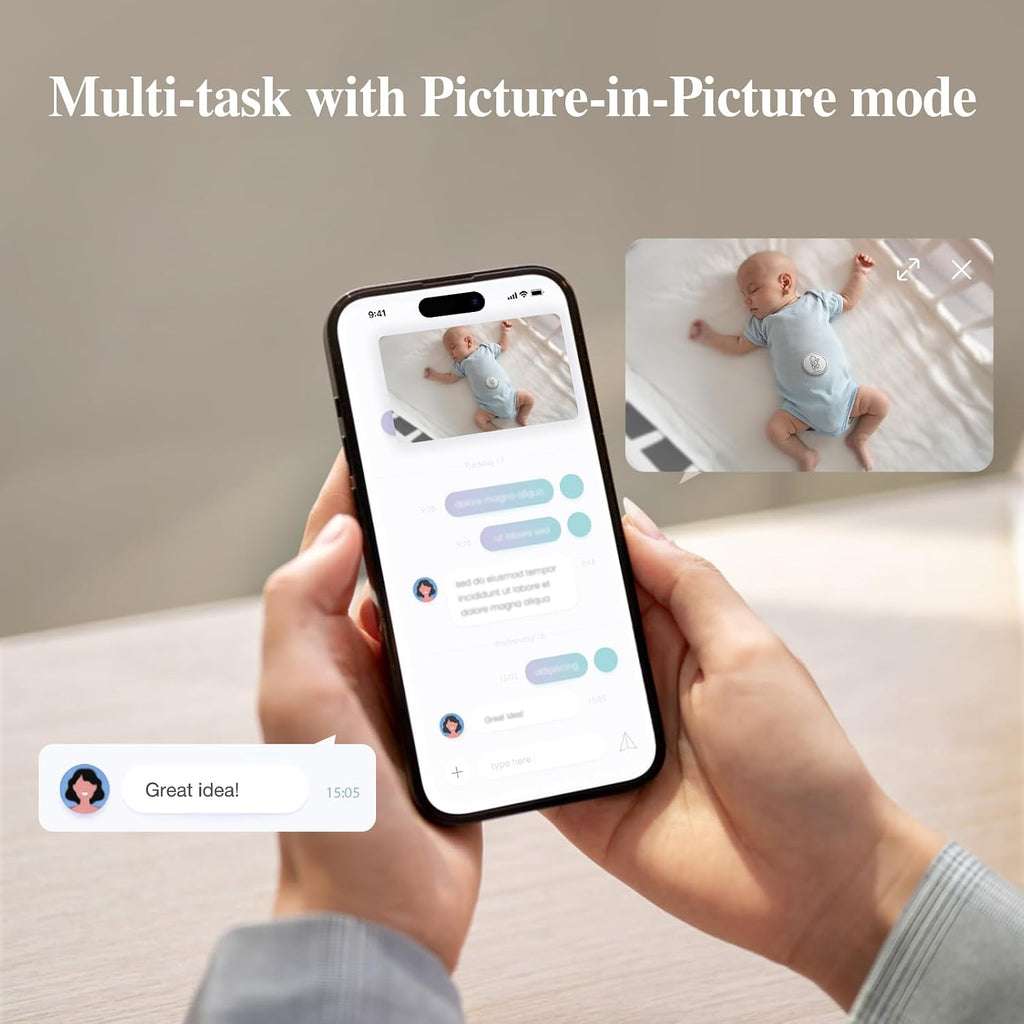 AI 2.5K PTZ Baby Camera Monitor with Sensor-Free Sleep Movement Detection, Smart Security Indoor Video Camera