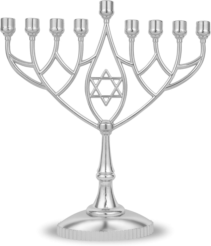 Last Minute Complete Hanukkah Kit - 9" , 44 Colored Hanukkah Candles, Chanukah Handbook Guide, 4 Colored Dreidels