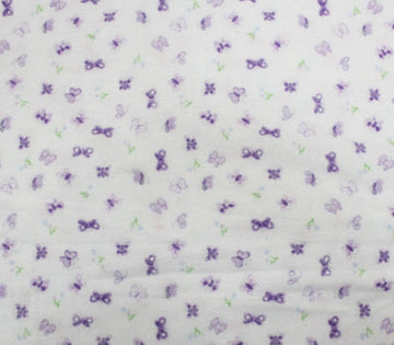 Cotton Flannel Fabric Butterfly Purple / 45" Wide/Sold by the Yard