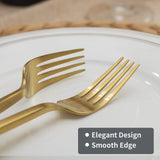 Cube Gold 20-Piece Flatware Set, Forged Cutlery Set, Matte Gold Silverware Service for 4