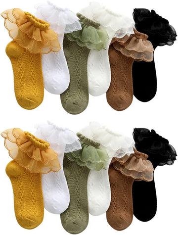 Kids Girls' Transparent Frilly Ruffle Crew Socks Little Girl Dance Dress Sock