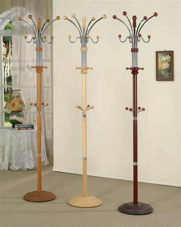 ADF Manhattan 74-Inch Coat Rack, Oak