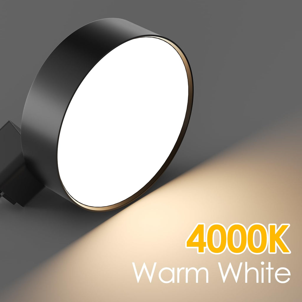 Diffuse LED Track Lighting Heads H Type, 12W 4000K, 6 Pack Black