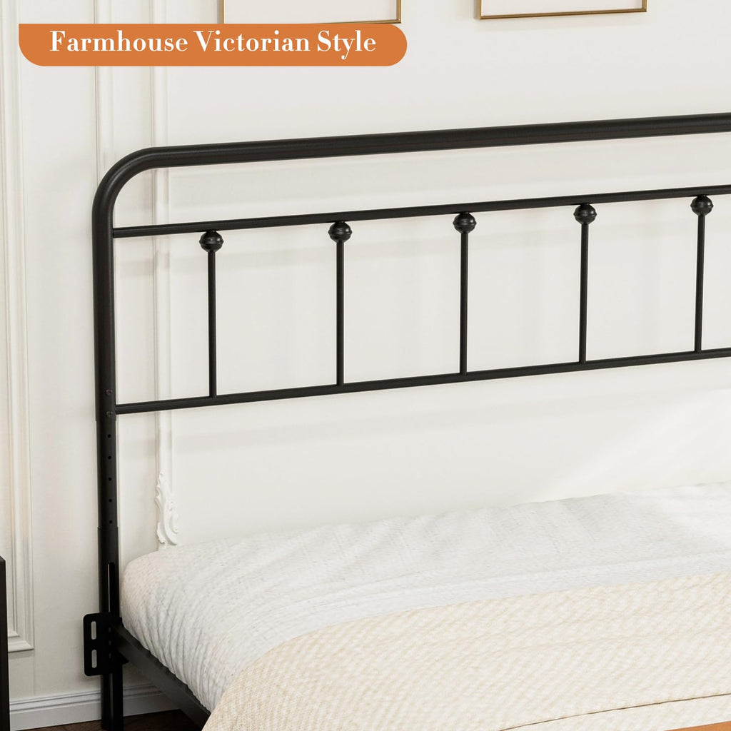 Victorian Metal King Size Headboard Only, Black