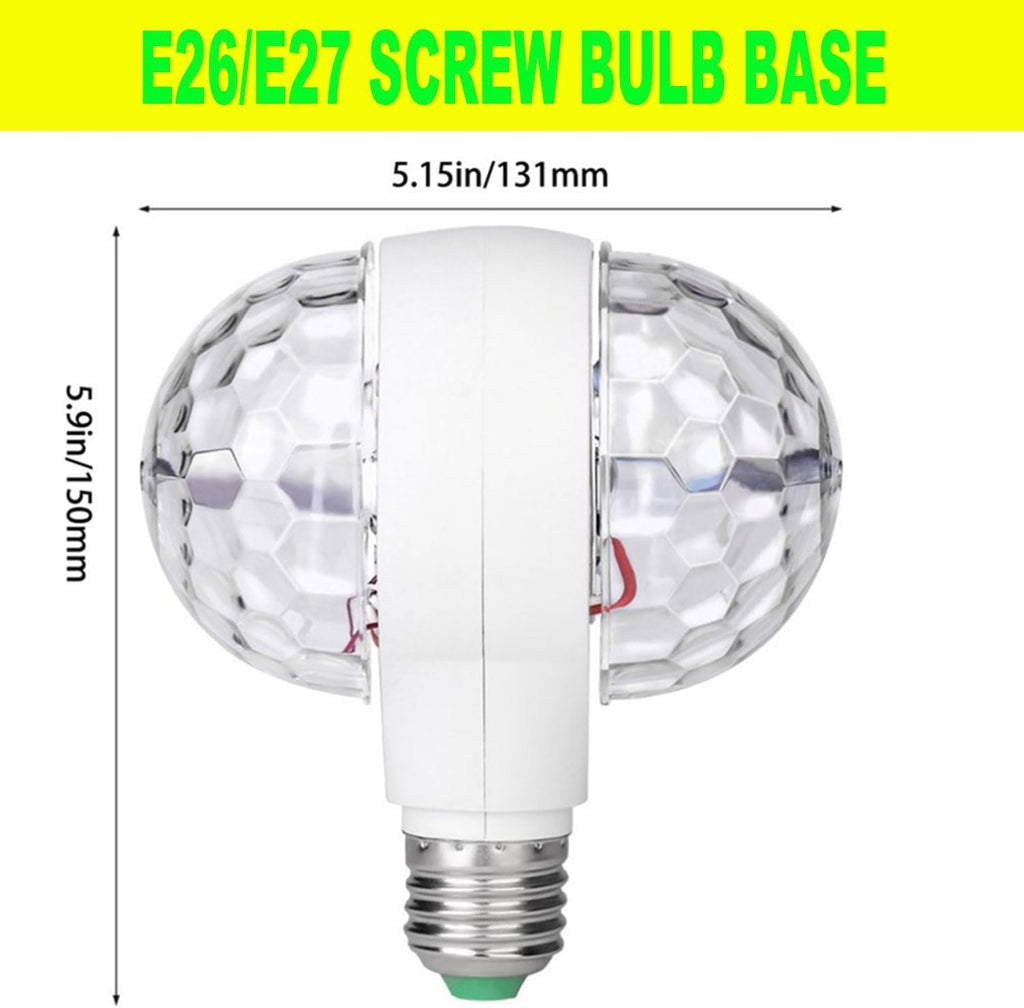 Magic Rotating AC 85-265V E26/E27 LED Disco Ball Light, RGB Disco Light Bulb, Multi-Colored Dj Disco Lights