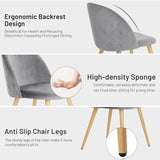 FurnitureR Upholstered Velvet Dining Chair Mid Back Armless with Wood Legs for Home Kitchen Bedroom Living Room