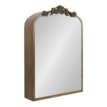 Arendahl Vintage Arched Jewelry Cabinet with MIrror, 20 x 6 x 30, Gold, Mirrored Arch Wall Cabinet Storage or Bedroom