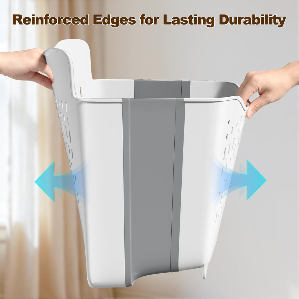 2 Pack Collapsible Laundry Basket with Handle, 18+45L (4.5+11Gal)