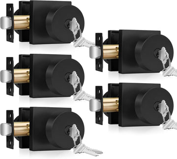 Entry Door Knob with Lock and Key - Zinc Alloy Matte Black Front Door Lockset or Interior Use
