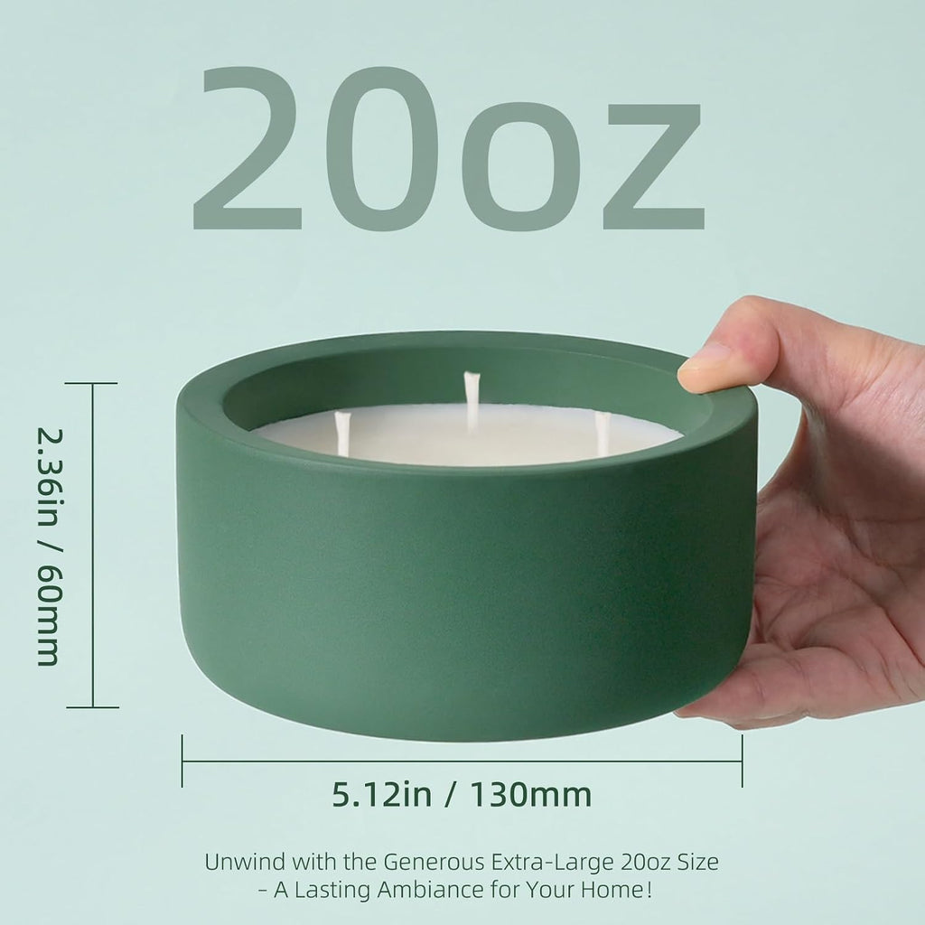 20oz Large Scented Candle - Lemongrass & Bergamot, 3 Wick Home Scented Candle for Women and Men, Non Toxic Soy - Set of 20