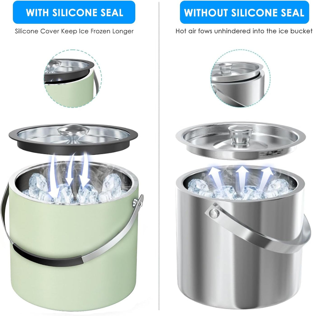 3.2L Insulated Ice Bucket for Parties with Lid & Scoop