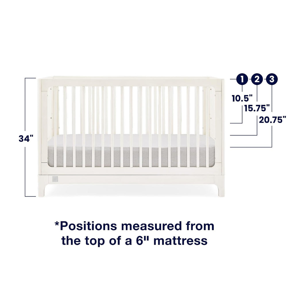 BabyGap Wren 4-in-1 Convertible Crib by - Greenguard Gold Certified, Antique White