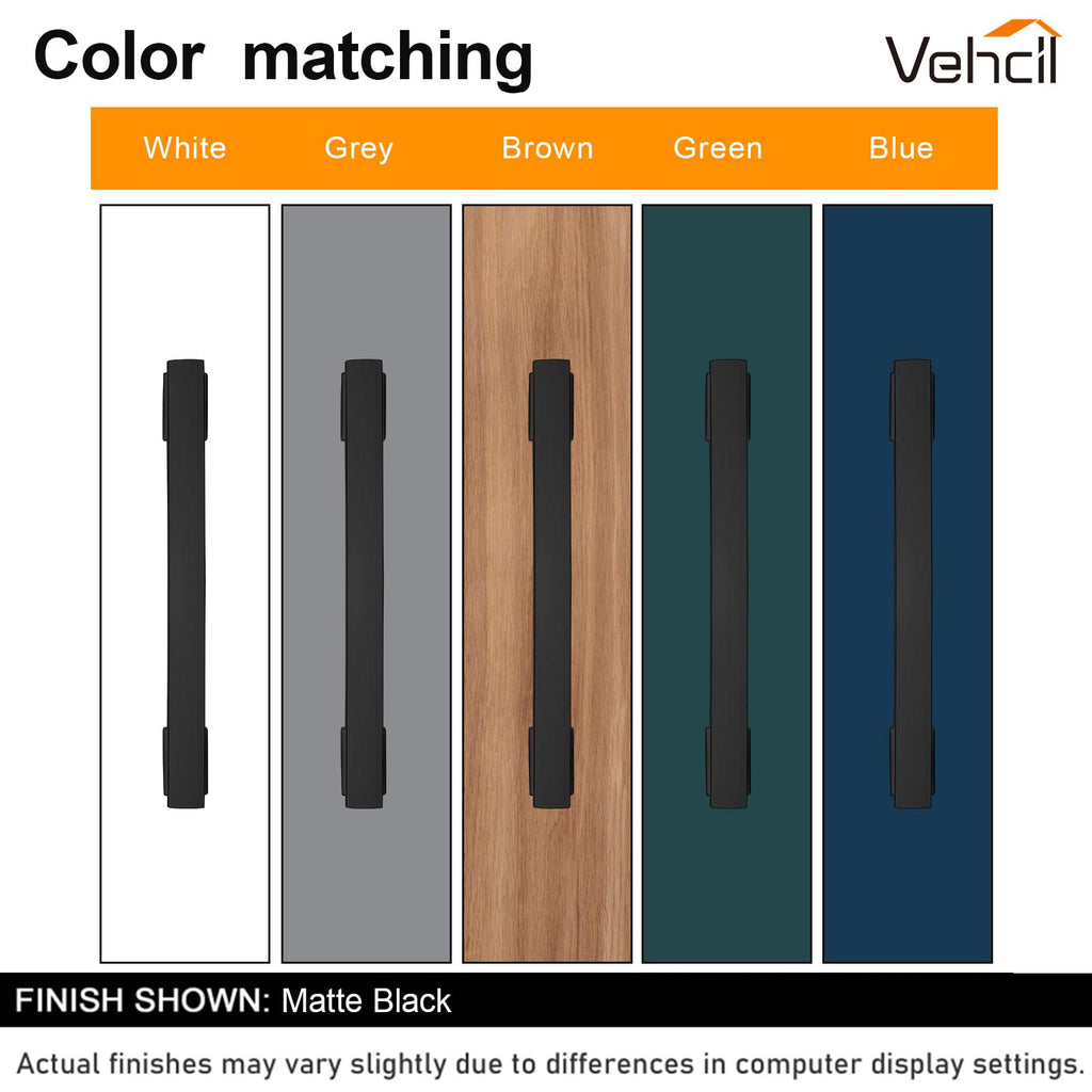 20 Pack Square Matte Black Cabinet Pulls, 7 Inch(178mm) Hole Centers Kitchen Cabinet Handles Drawer Pulls Kitchen