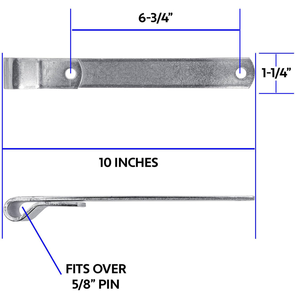 10" Heavy Duty Strap Hinge, Zinc; Use with 5/8" Male Hinge