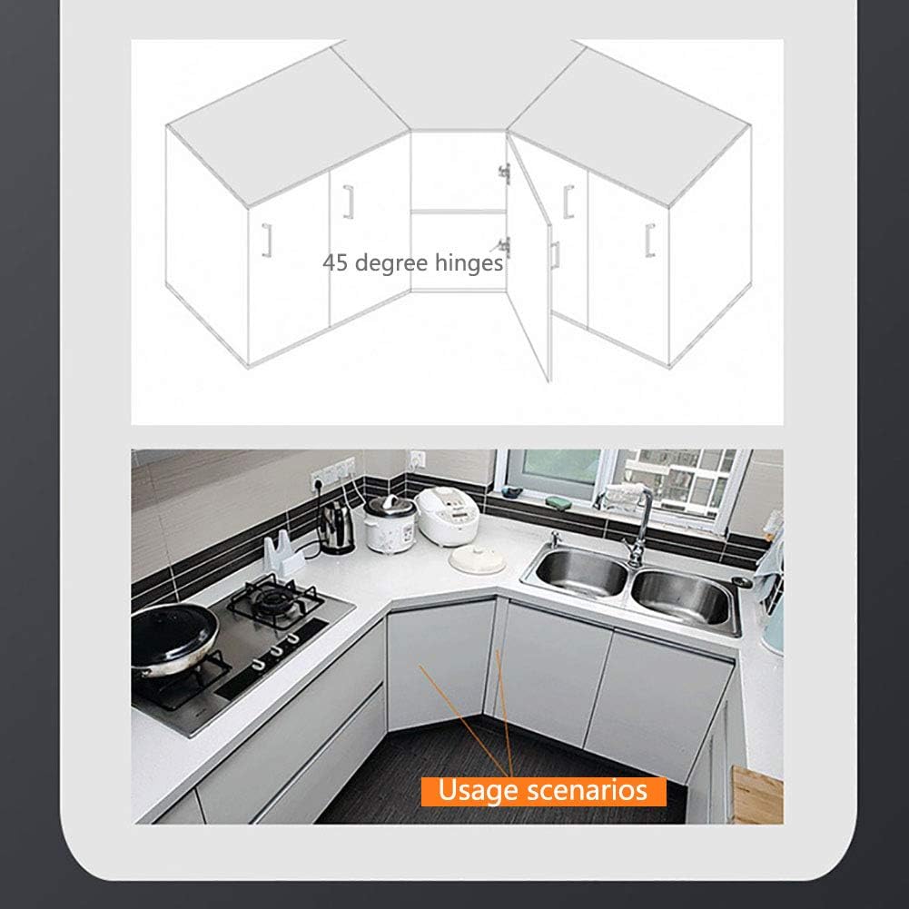 45°Cabinet Hinges Soft Close Kitchen Door Cabinet Hinge - Concealed, Soft Close, 3D Adjust for 135 Degree Corner
