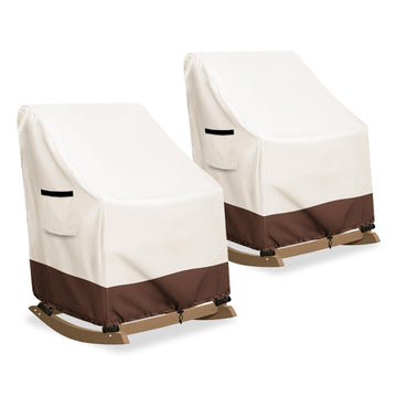 Outdoor Adirondack Rocking Chair Cover 2 Pack, Heavy Duty 600D Waterproof Patio Rocking Chairs Cover for 30" W x 33" D